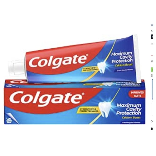 Colgate Maximum Cavity Protection toothpaste 75ml tube and matching box