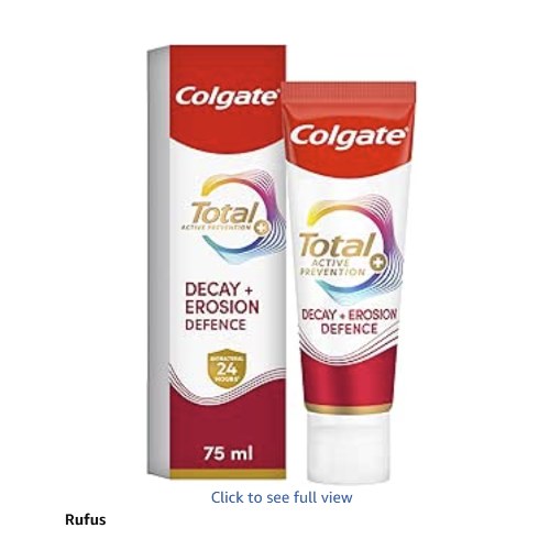 Colgate Total Active Prevention Decay and Erosion Defence 75ml toothpaste and box