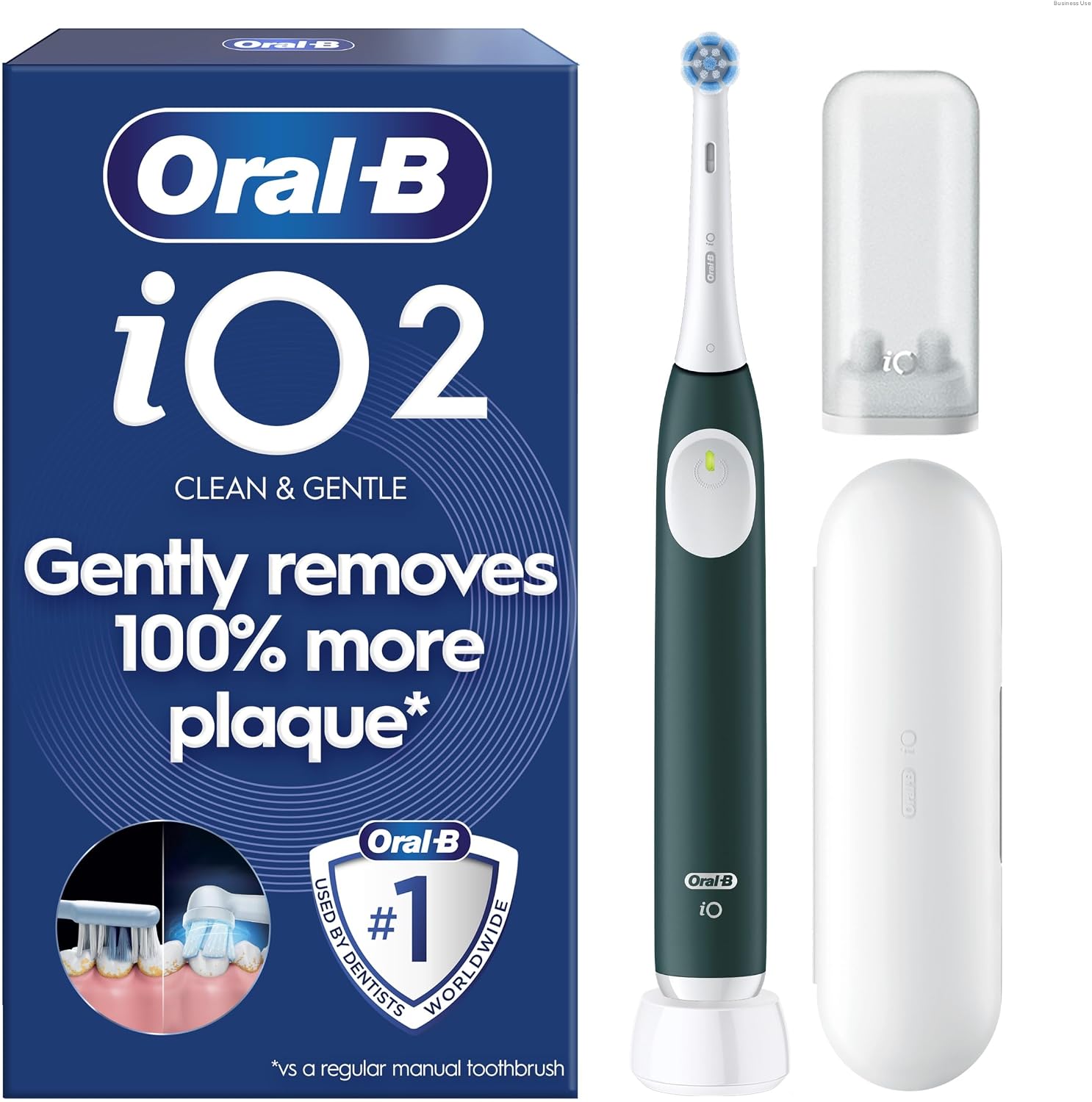 Oral-B iO2 Electric Toothbrush for Adults, Forest Green, with Travel Case