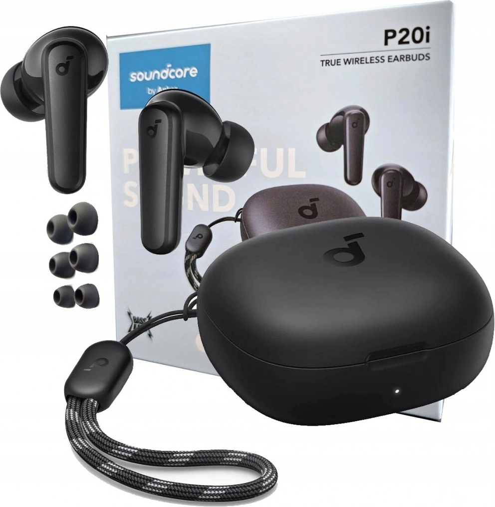 Soundcore P20i wireless earbuds with charging case